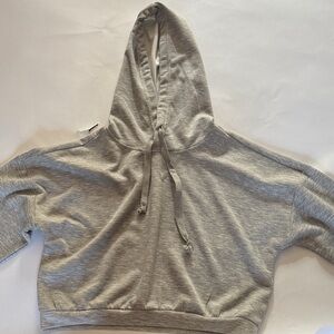 Cropped Gray Hooded Sweatshirt